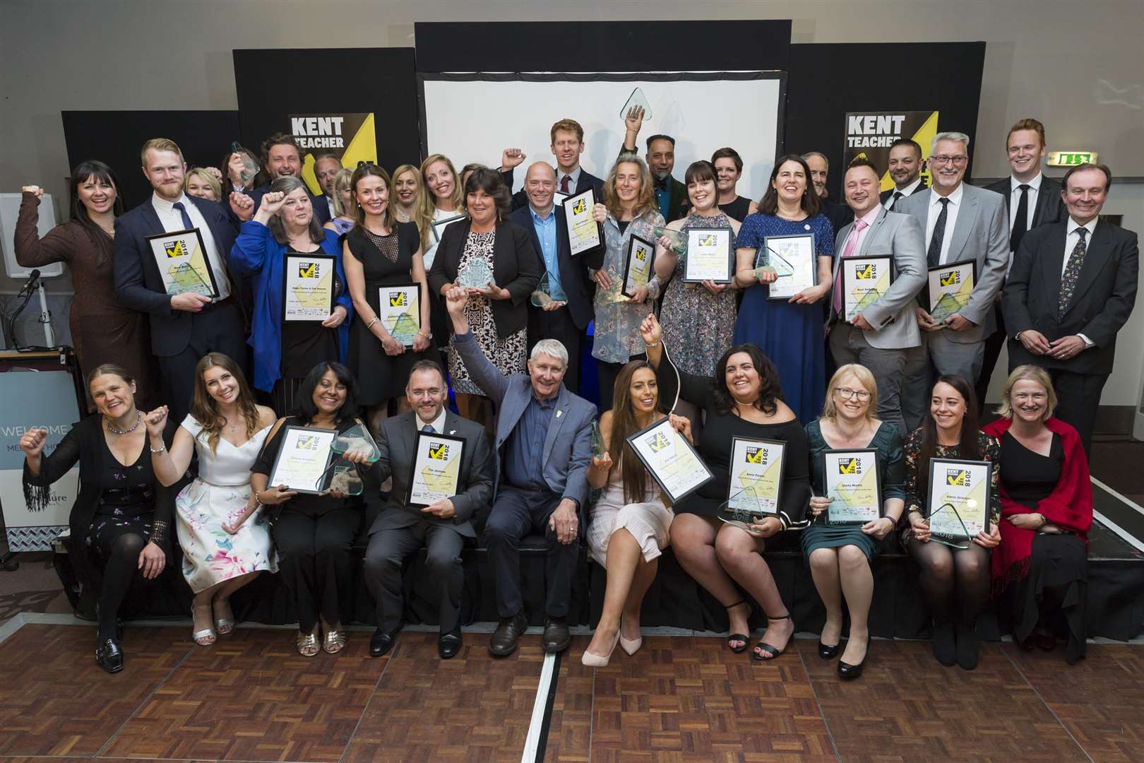 The overall area winners. Teachers from across Kent attend the Teacher Of The Year awards at The Great Danes Hotel, Maidstone. Picture Submitted by: Martin AppsKM Group has permission to sell this image via photo sales and to re-sell the image to other media for single-use publication. (2088726)