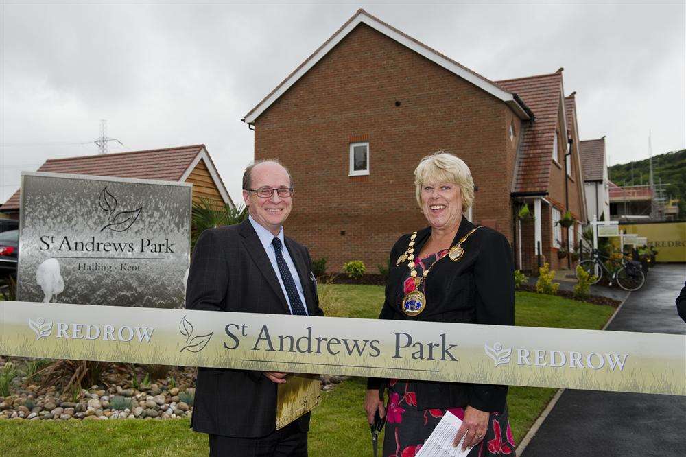Ribbon cutting of St Andrew's Park, Halling, by Mayor of Medway Josie Iles.