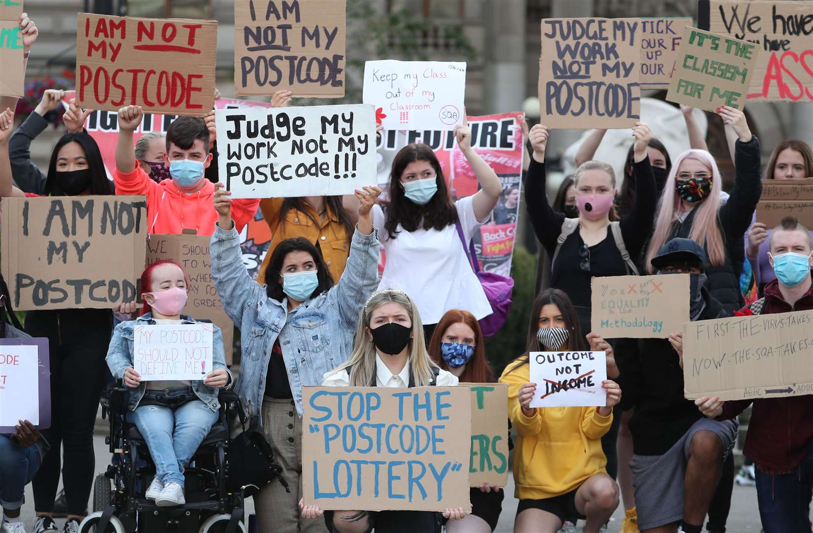 Students protesting in Glasgow (Andrew Milligan/PA)