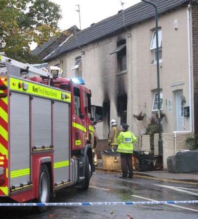 The damaged house in Brompton Lane, Strood