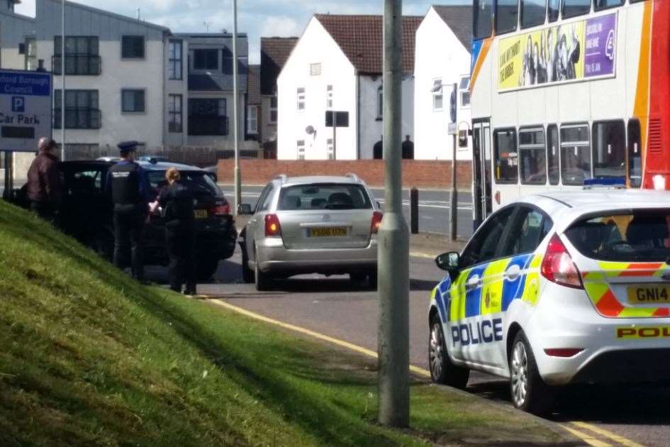 Two cars were involved in a collision in Edinburgh Road