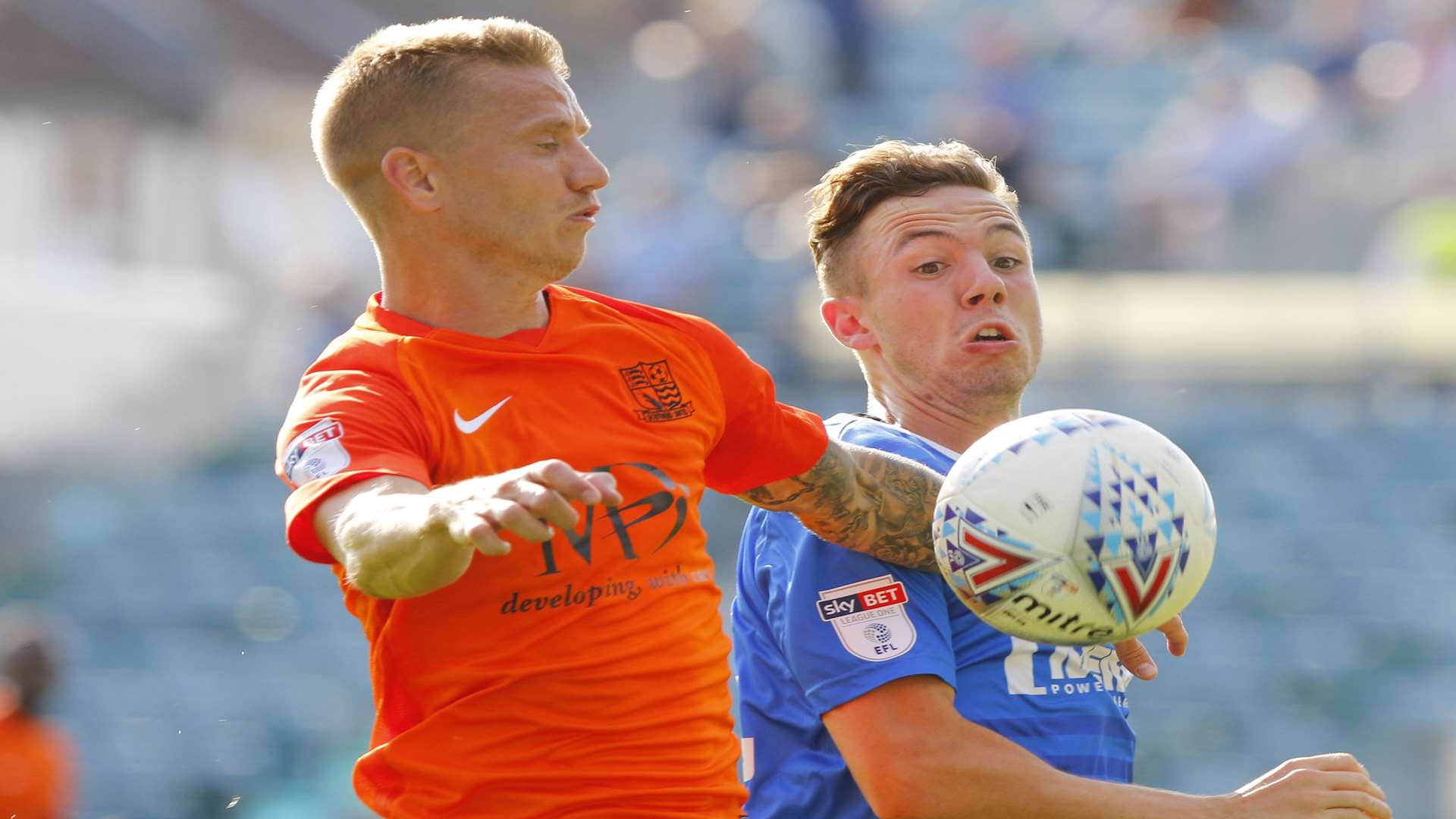 Greg Cundle asks questions of the Southend defence Picture: Andy Jones