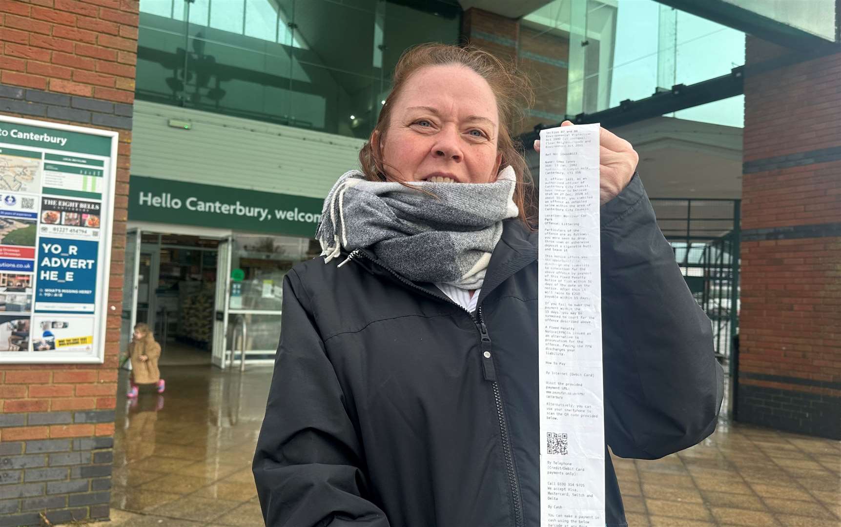 Emma Jaynes, who received a fine for dropping a cigarette butt on the Wincheap Retail Park, accepts she was at fault but believes officers should not be operating on private land