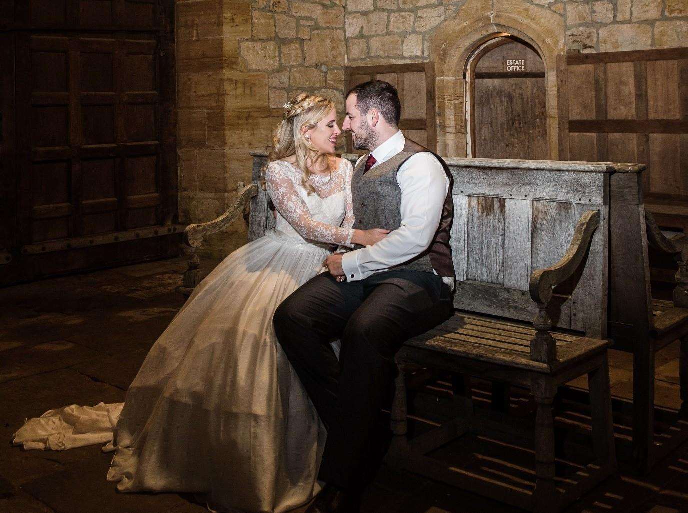 Sarah and Jack enjoy a quiet moment on their big day. Pictures by Penny Young Photography, go to www.pennyyoungphotography.com