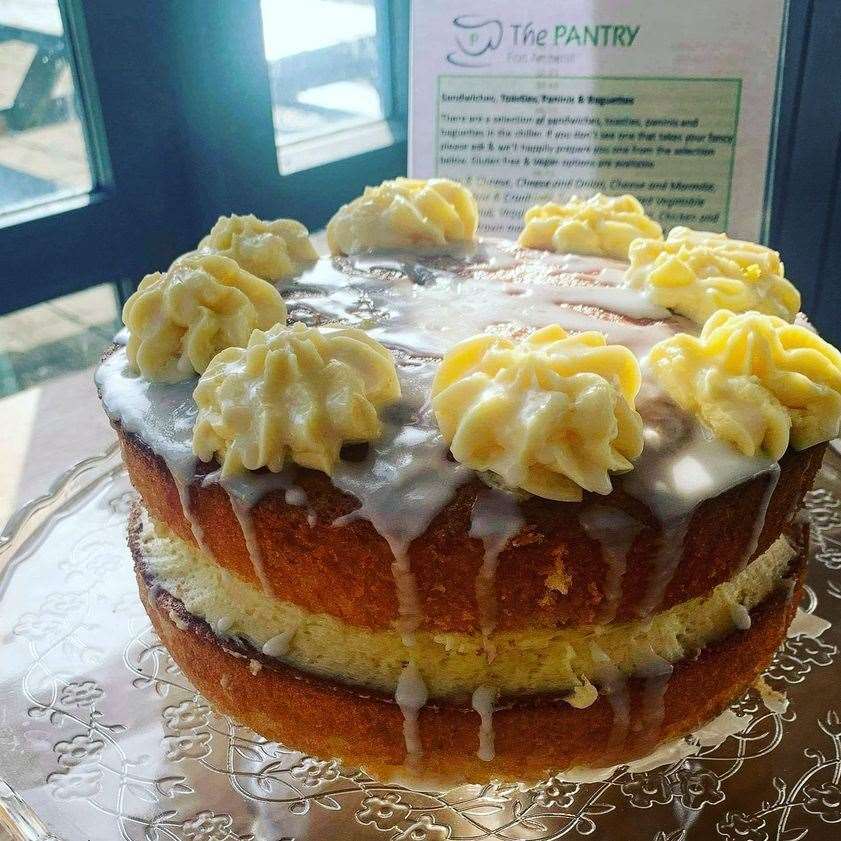 A lemon cake at The Pantry in the grounds of Fort Amherst