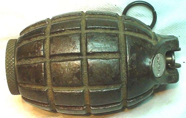 Antique grenades were found at the property