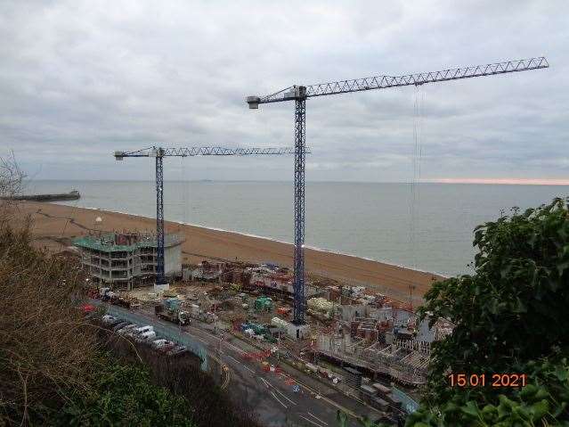Pictures show how the seafront development in Folkestone is progressing. Picture: Jenner