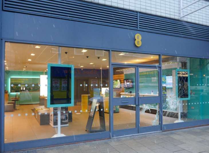 The EE store in Gravesend has been targeted in the past, as pictured here in 2018