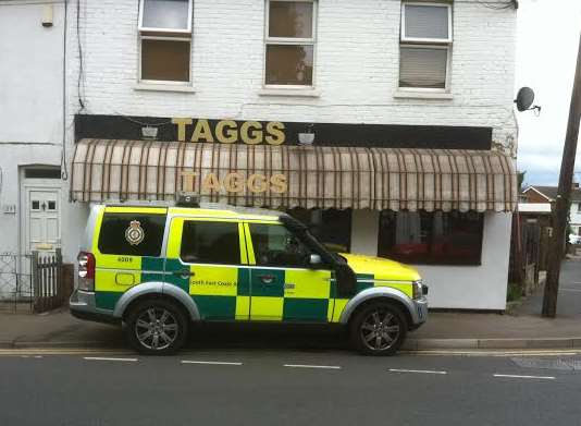 A number of South Coast Ambulance vehicles are at the scene