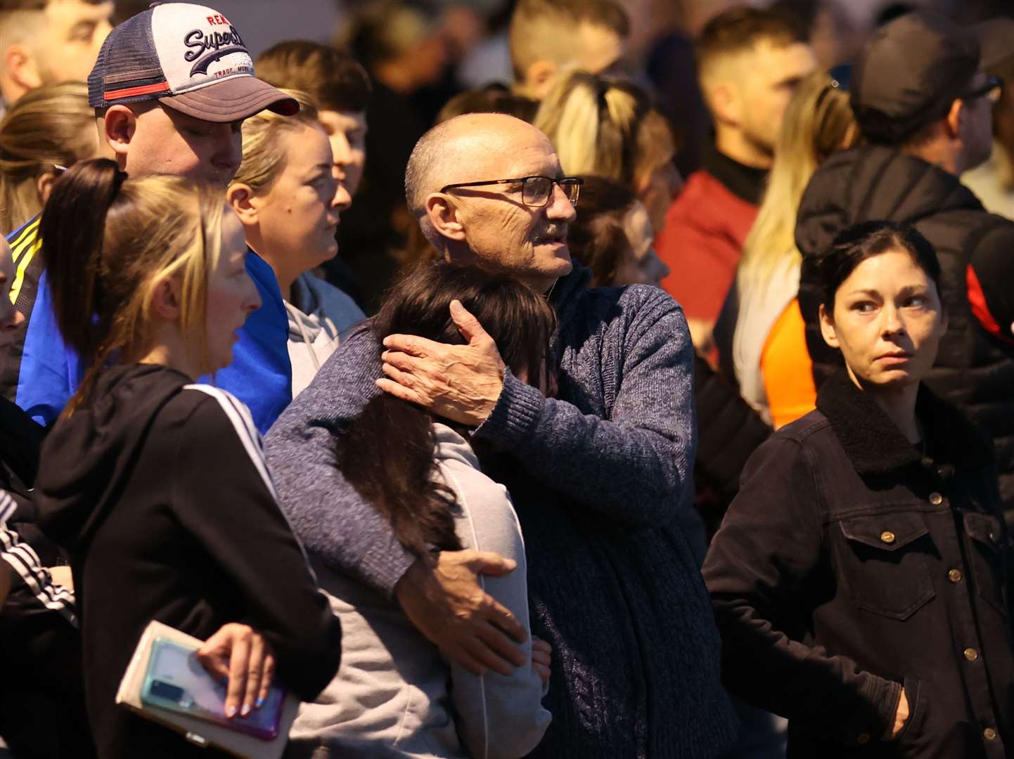 Local people gathered to pay tribute to Mr Steele (Liam McBurney/PA)