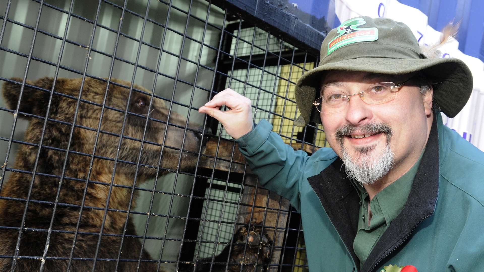 Wildwood chief executive Peter Smith feeding the bears