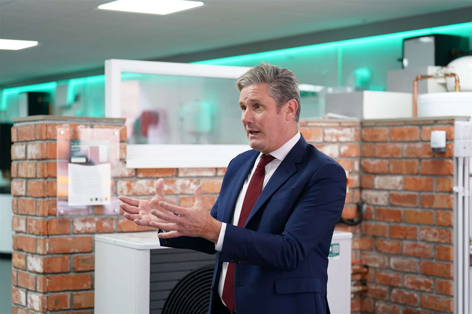 Labour leader Sir Keir Starmer at the Vaillant factory in Belper (Joe Giddens/PA)