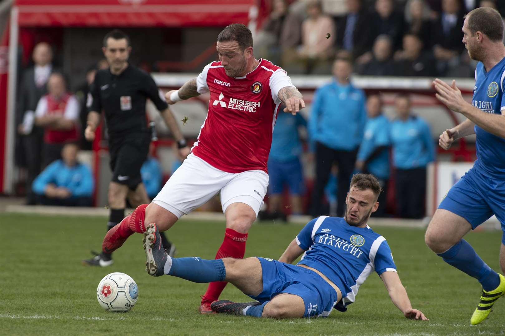 Danny Kedwell goes for goal against Macclesfield Picture: Andy Payton