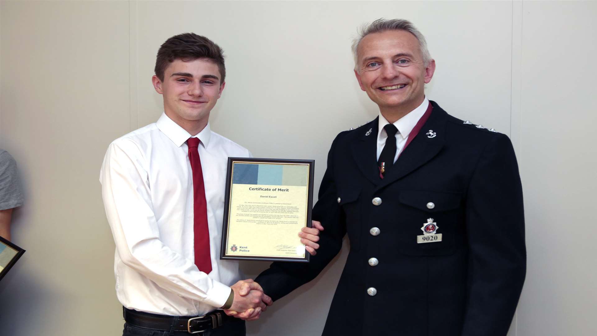 Daniel Excell with the Chief Inspector