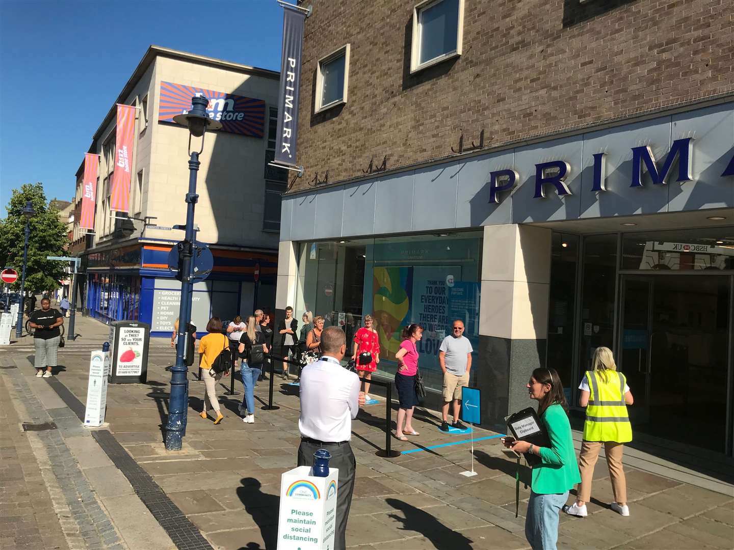 Shoppers queue outside Gravesend's Primark