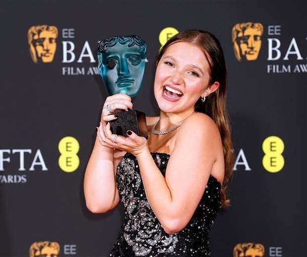 Mia McKenna-Bruce after winning the EE Rising Star award (Ian West/PA)