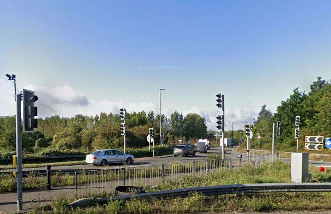 The chase began on the A2 at Brenley Corner, Faversham. Picture: Google