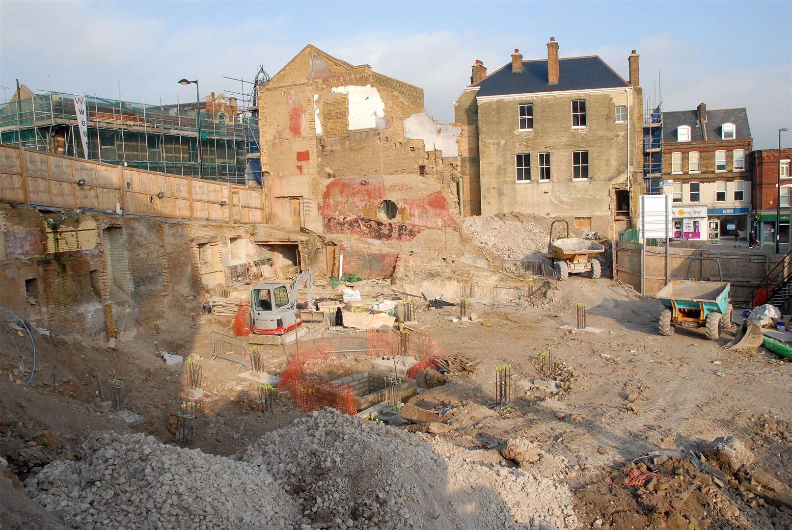 The site of the former auditorium cleared to make way for new flats
