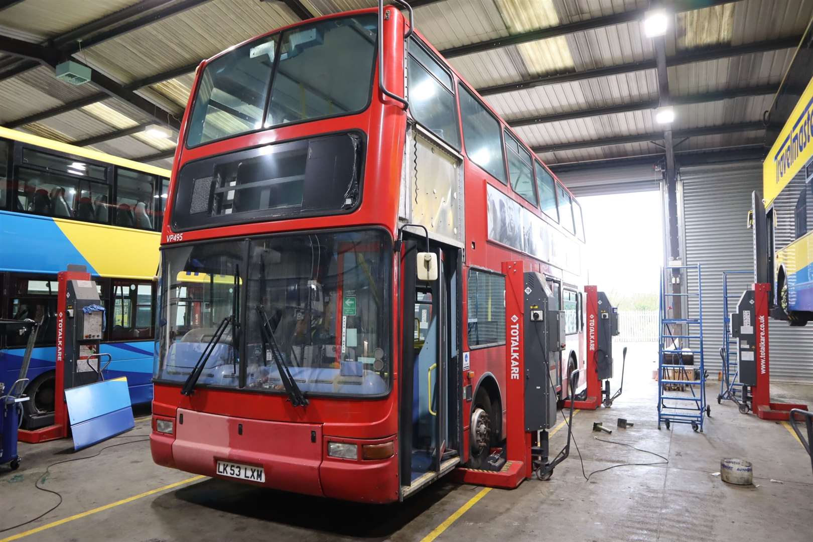 How the Sheppey Community Development Forum's supermarket bus looked like when it first arrived at Travelmasters workshop in Sheerness