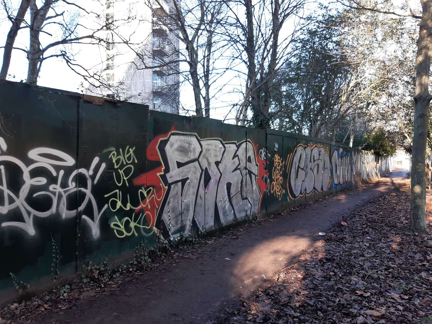 The footpath during daylight hours