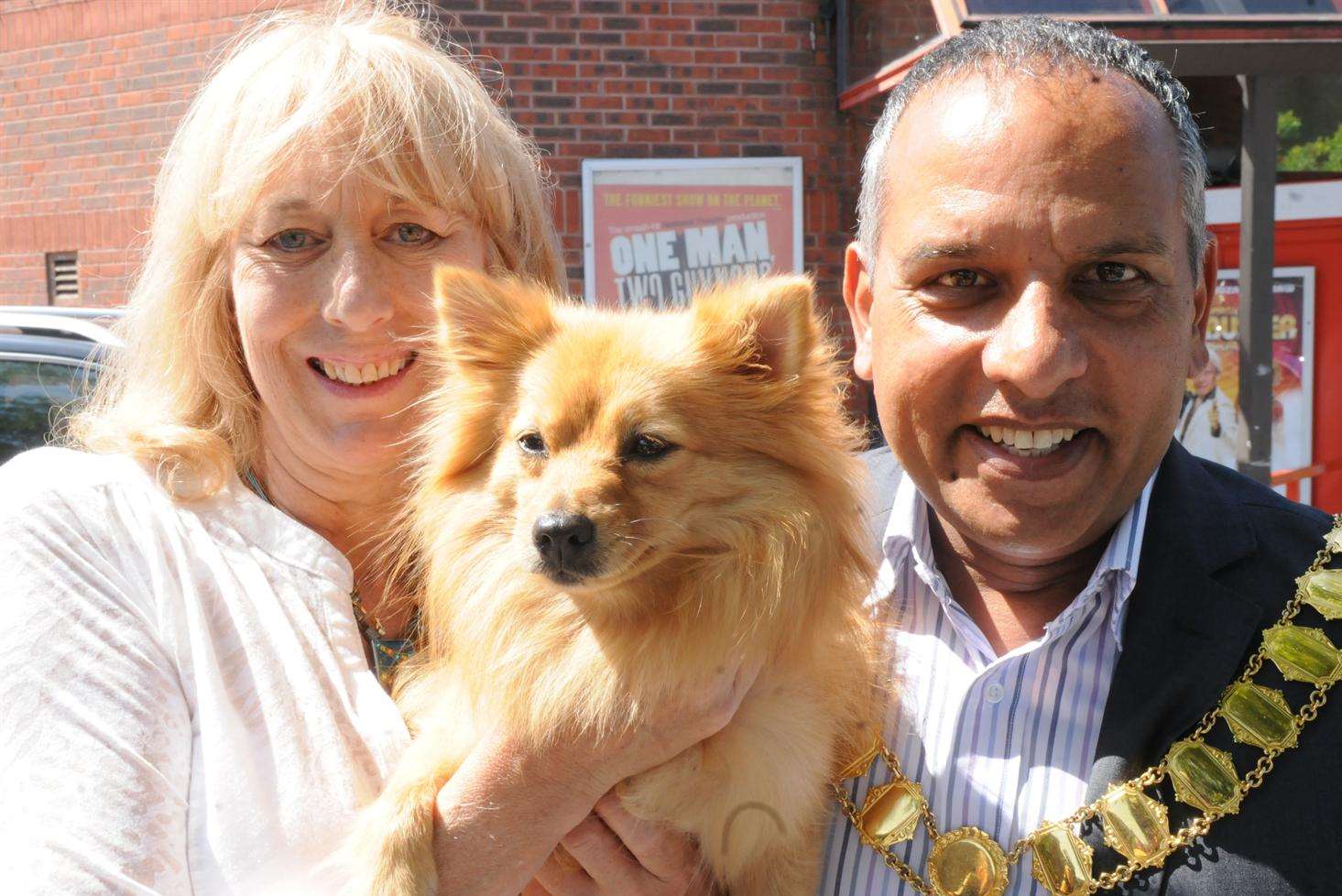 Janet James with Little Red and Mayor of Dartford Avtar Sandhu