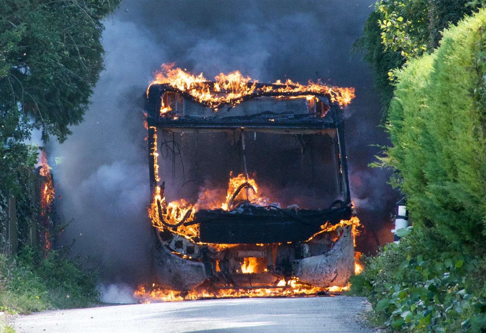 The driver of the bus was forced to evacuate all passengers. Picture: UKNiP