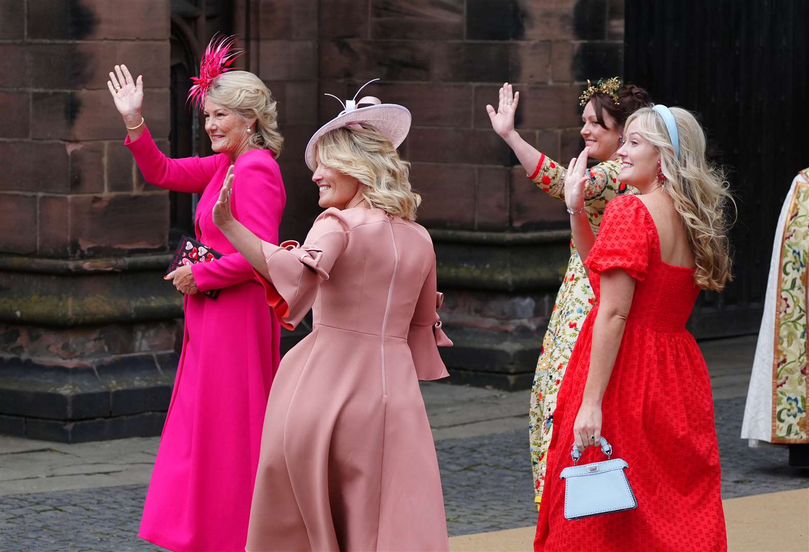 Natalia Grosvenor, (left) the Duke of Westminster’s mother, arrives at Chester Cathedral (Peter Byrne/PA)