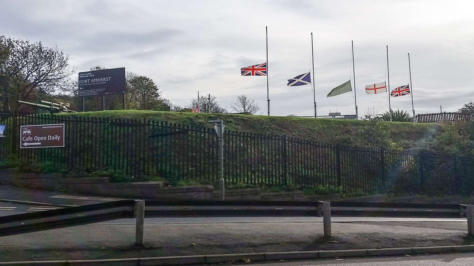 Fort Amherst lowered their flags to half mast in tribute.