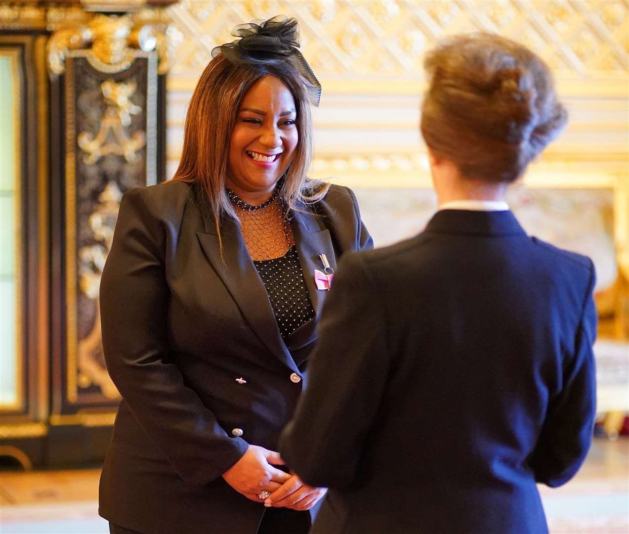 Lurine Cato receives her MBE from the Princess Royal (Jonathan Brady/PA)