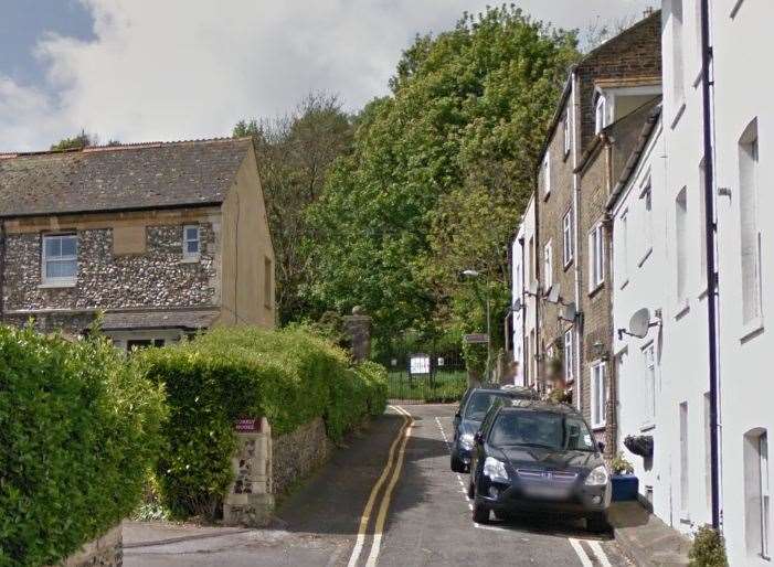 Cowgate Hill in Dover, where an elderly woman was allegedly robbed. Picture: Google.