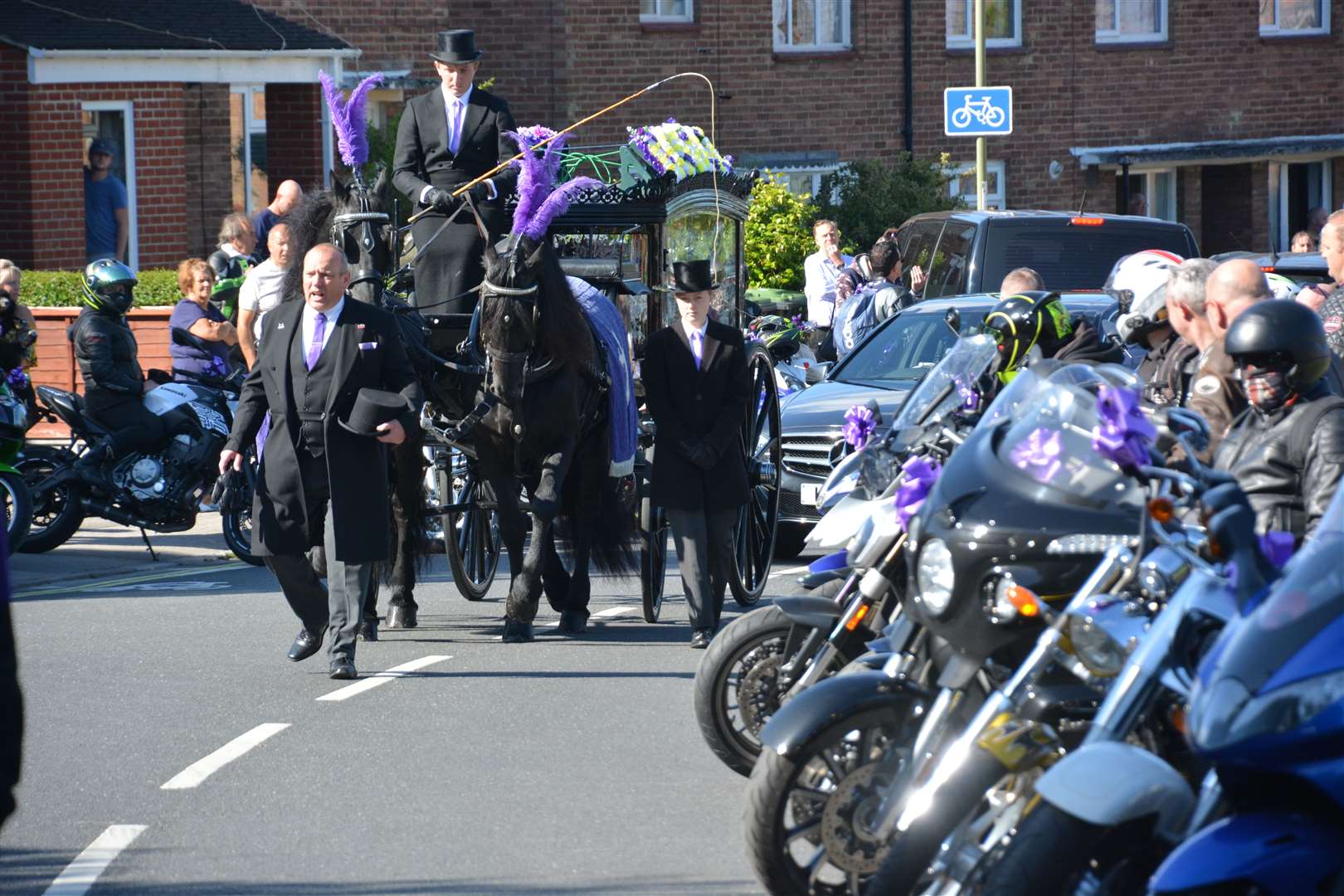 Hundreds of bikers joined the funeral procession for Louise Smith (Ben Mitchell/PA)