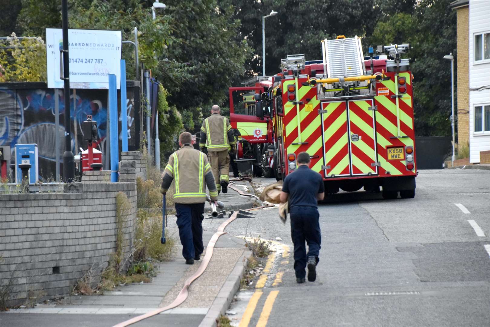 Fire crews were called ro a derelict building fire in Gravesend