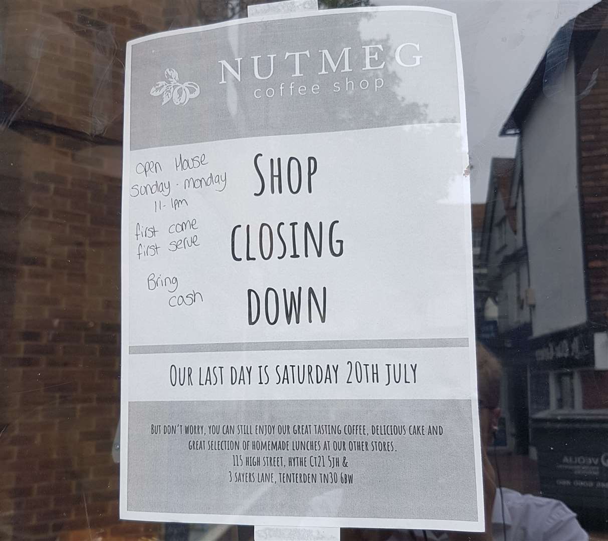 A sign announced the closure to passers-by