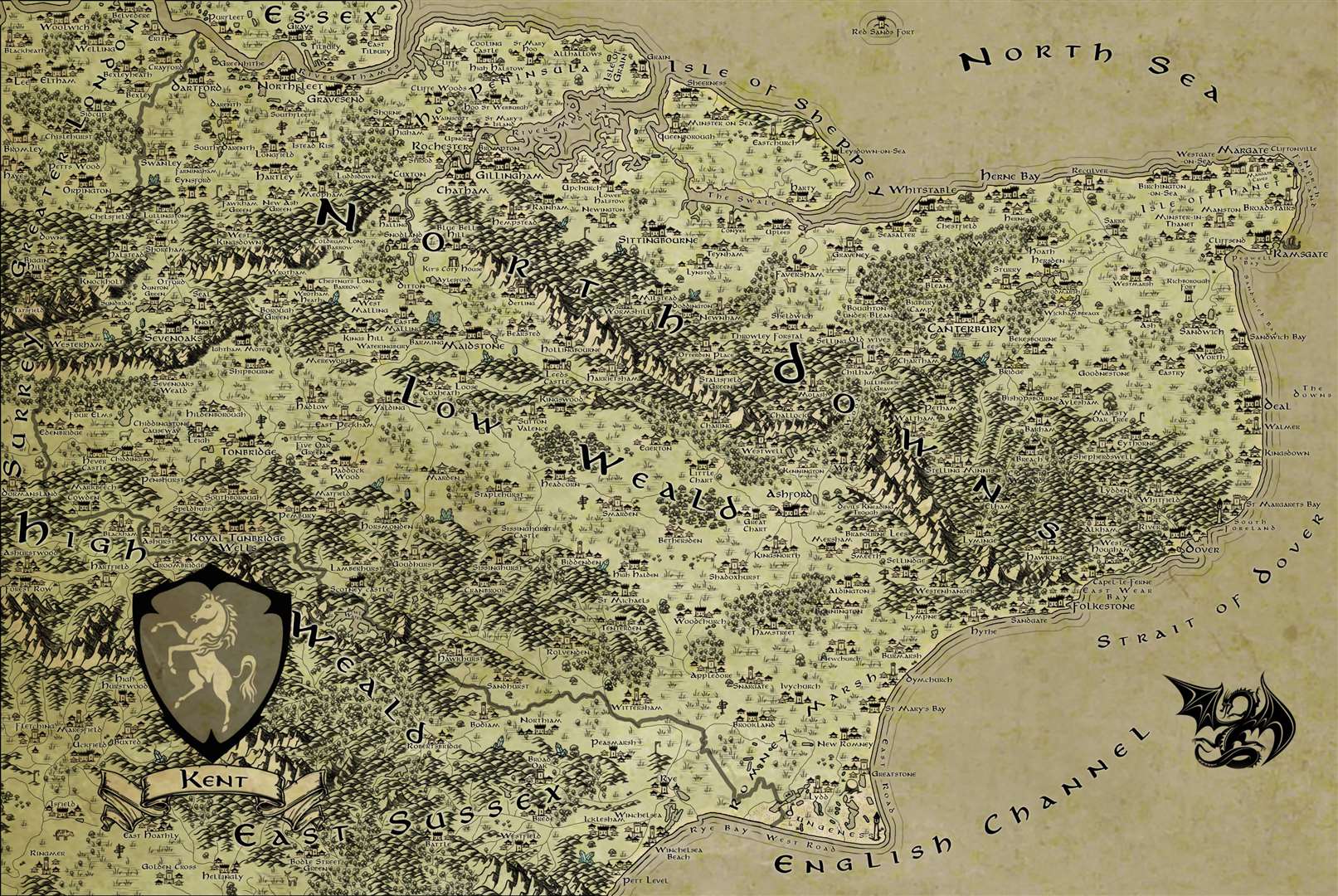 The map of Kent has received a Middle Earth themed make over (8077213)