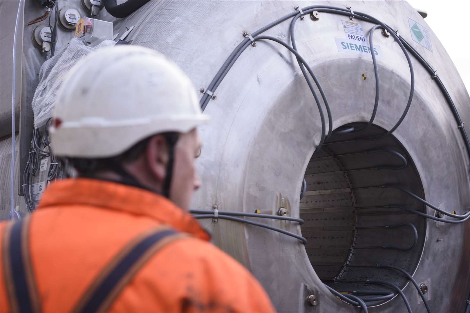 Installation of an MRI scanner at Queen Elizabeth University Hospital (QEUH) (John Linton/PA)