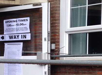 A polling station in Gravesend