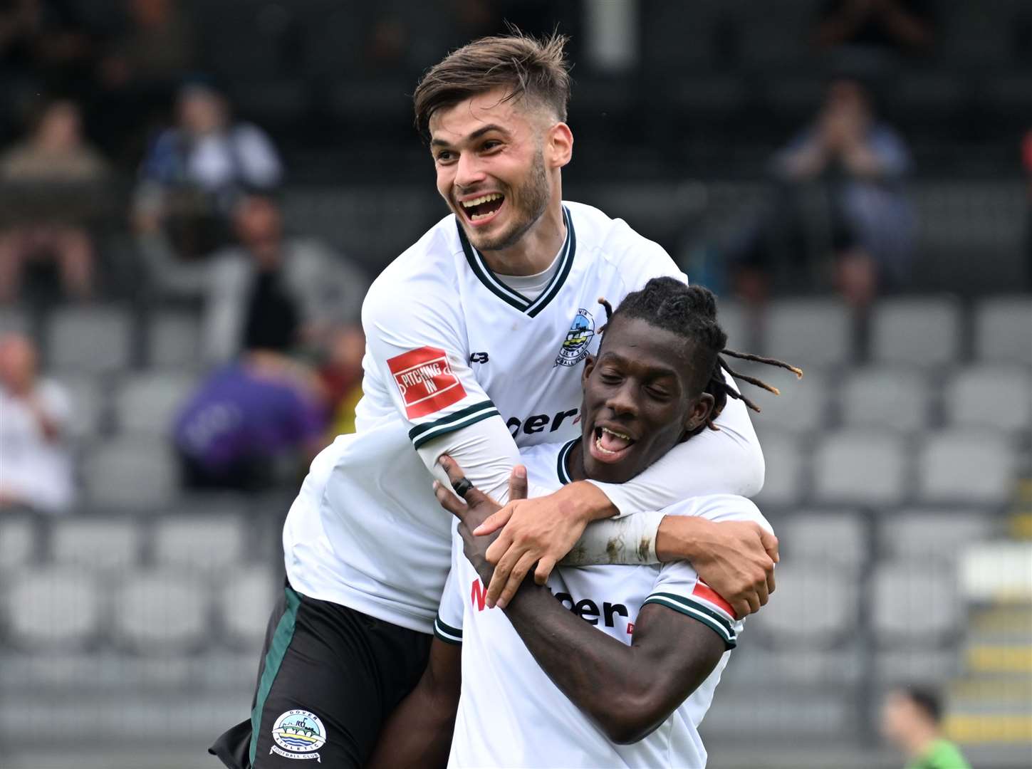 Dover striker George Nikaj - has been in excellent form at the start of Whites’ Isthmian Premier season. Picture: Barry Goodwin