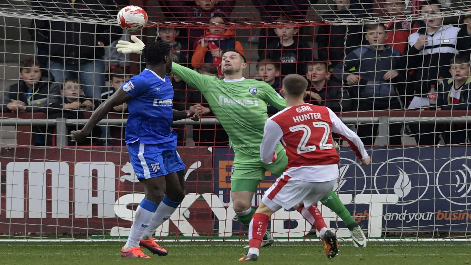 Stuart Nelson left powerless by Fleetwood's matchwinner Ashley Hunter Picture: Barry Goodwin