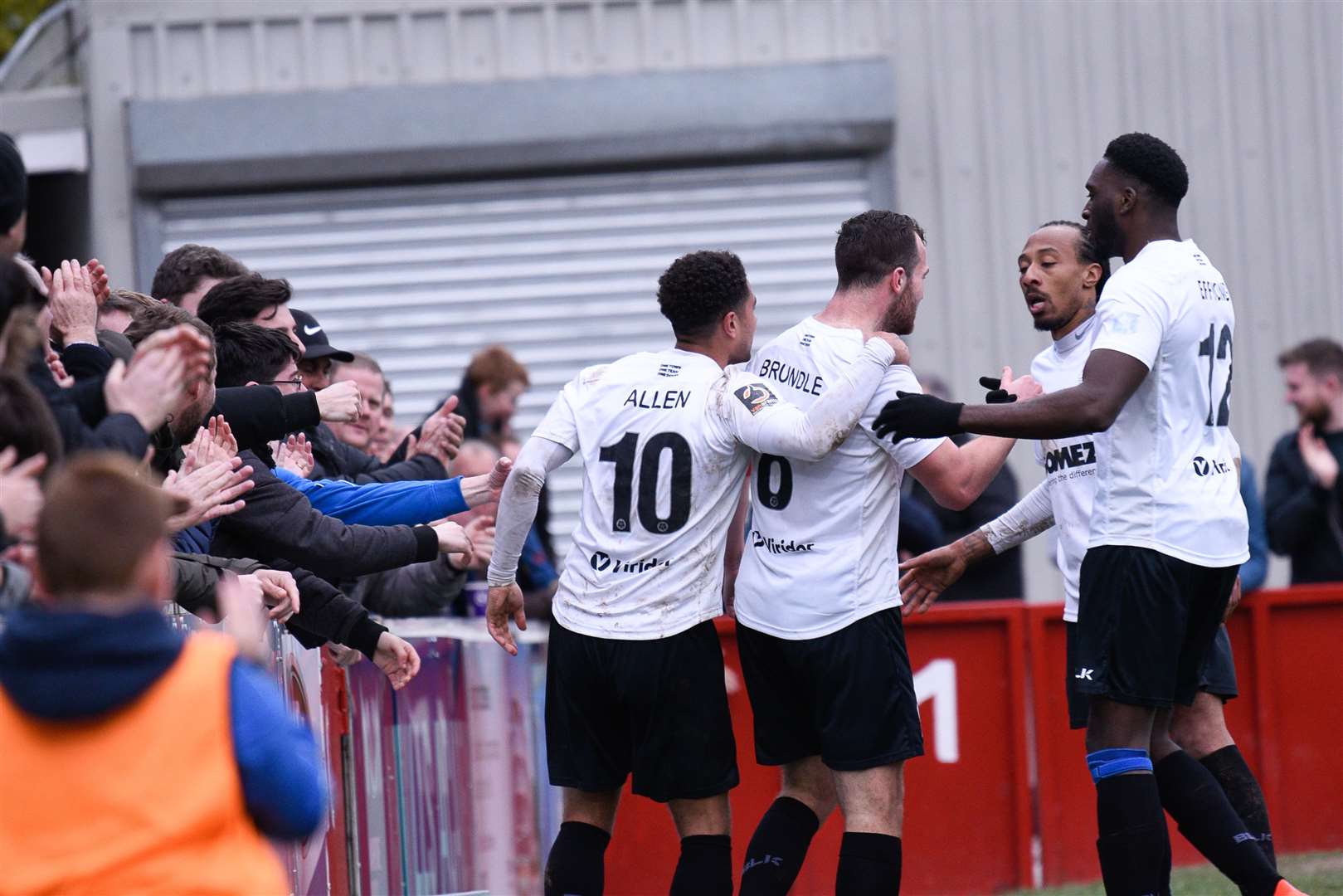 Mitch Brundle celebrates his goal against Braintree earlier in the month. Picture: Alan Langley. (7523516)