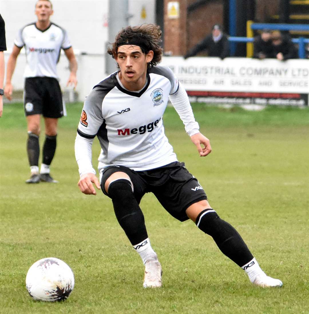 Young midfielder George Wilkinson, who’s back at Dover, also netted against Lancing. Picture: Randolph File