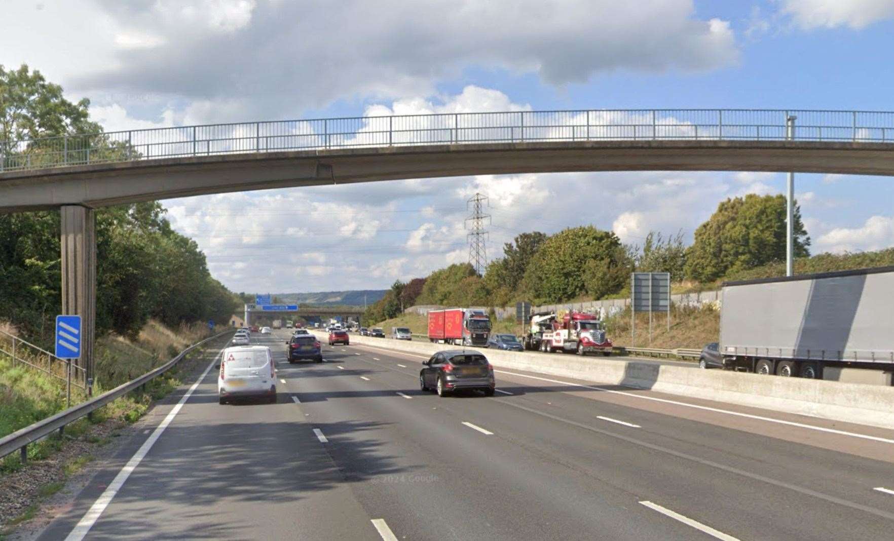 They were found near junction 4 on the M20. Picture: Google Maps