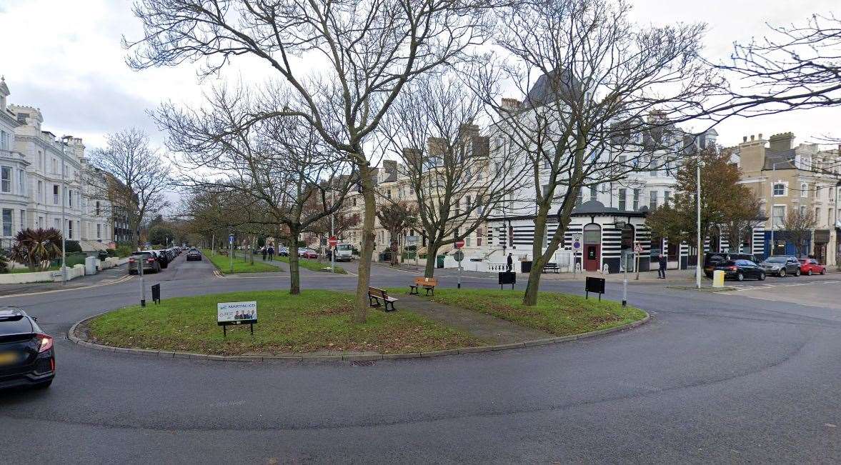 The crash happened near the roundabout at Bouverie Road West and Castle Hill Avenue, in Folkestone. Picture: Google Maps