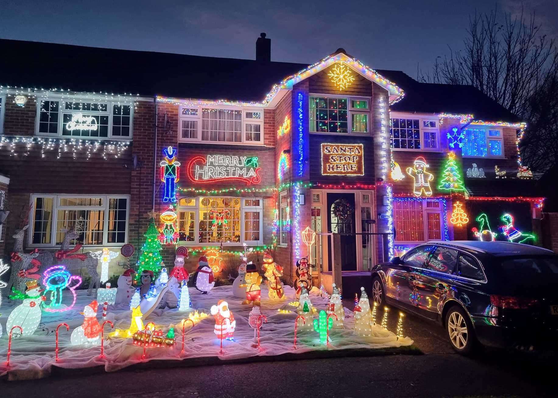 Bold and bright decorations outside a property in Thong Lane, Gravesend. Picture: Jane Darby