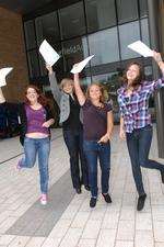 Charlotte Roberts (six As and 4 Bs), Lindsey Nixon (two A*, five As and three Bs), Rachel Gilder (five As, five Bs, six Cs) and Abbi Best (five Cs and seven Bs) at Longfield Academy