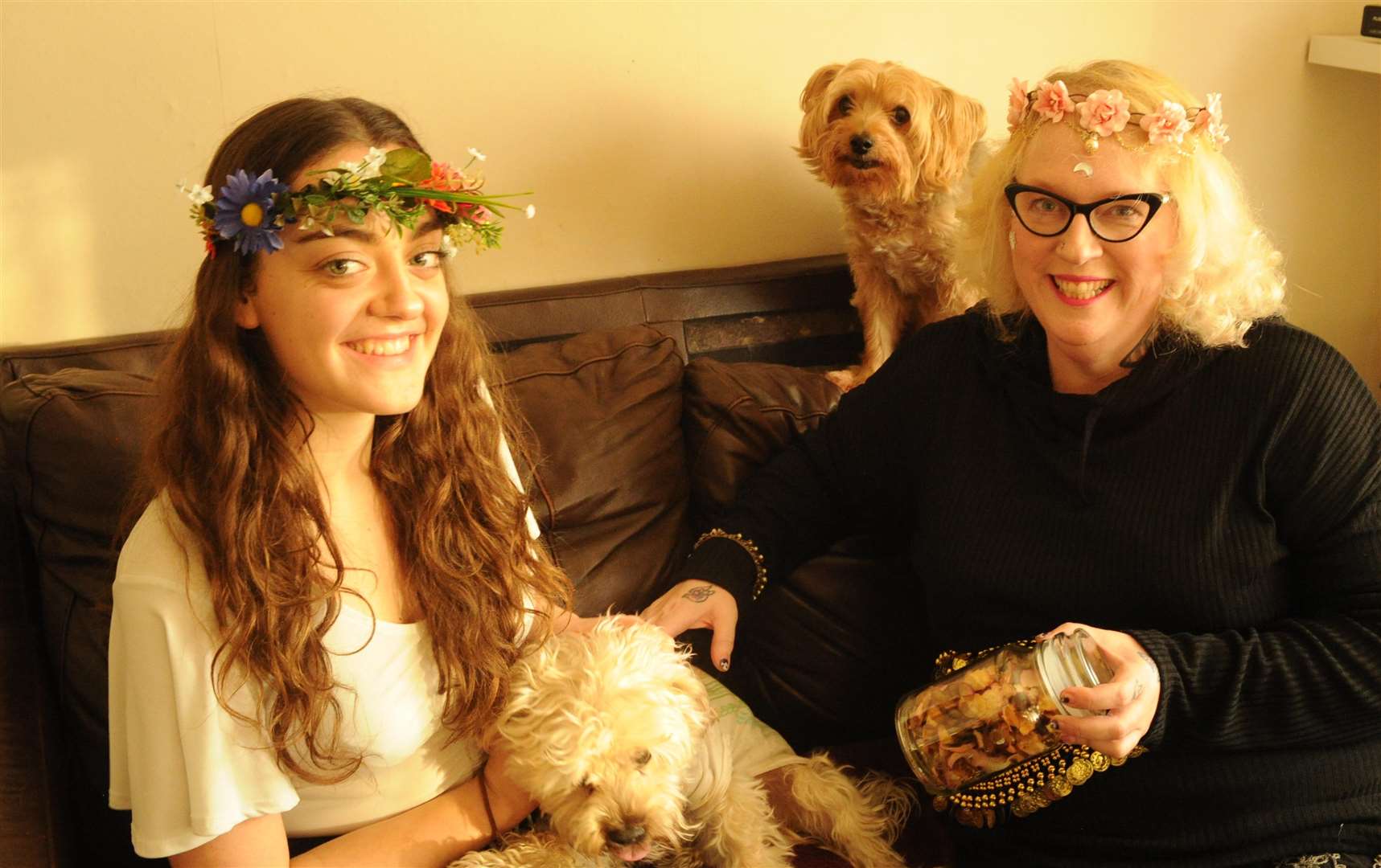 Psychic Deb and Rachel. Picture: Steve Crispe.