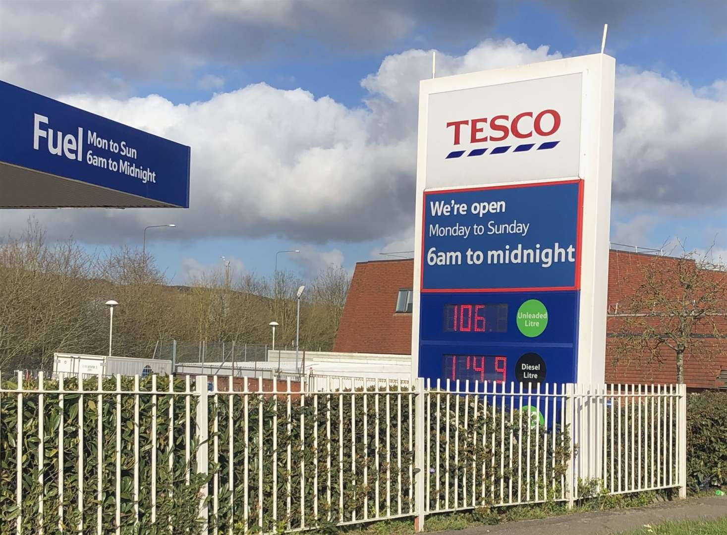 Petrol at Tesco in Cheriton was £1.06 per litre last week