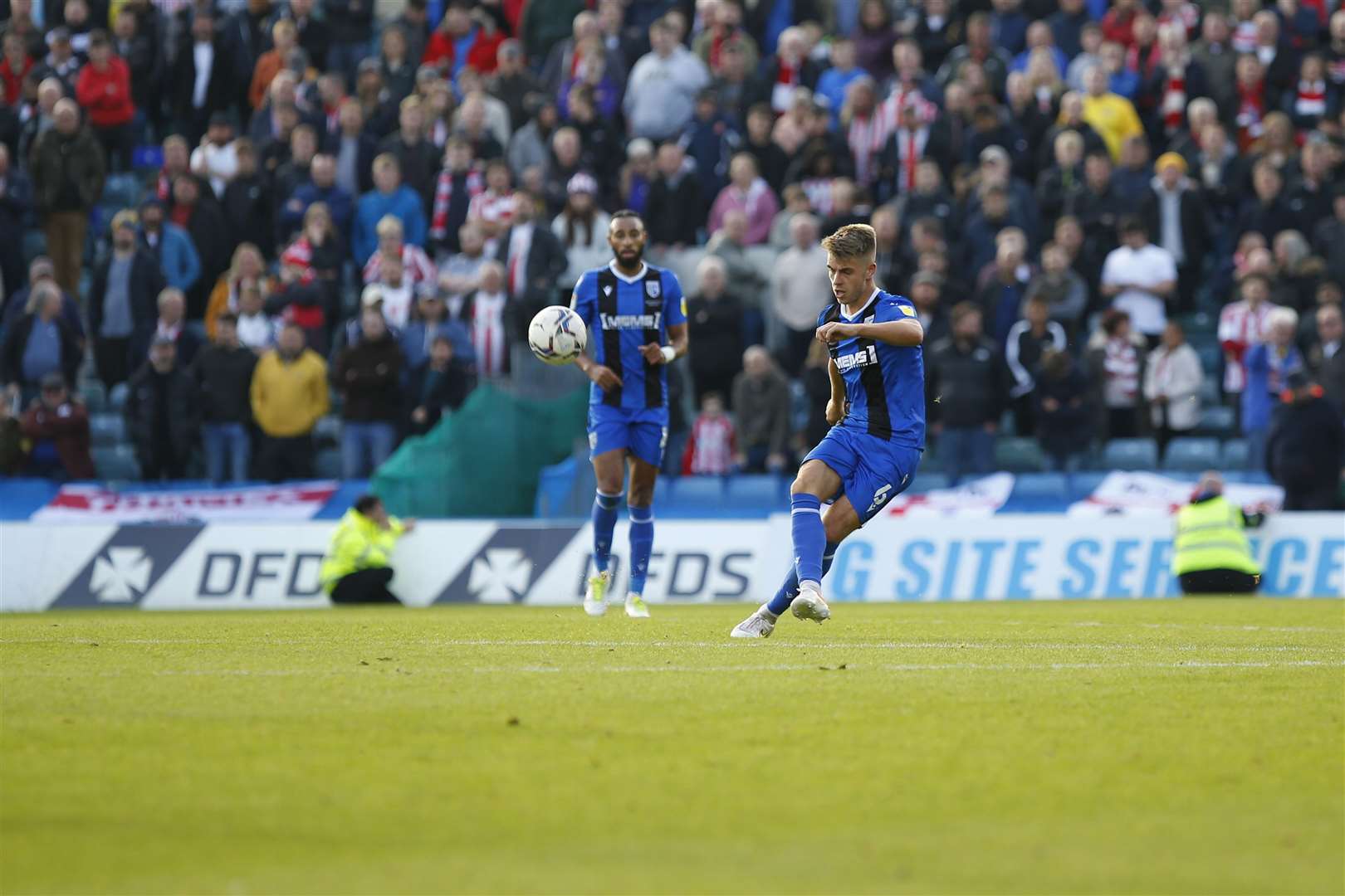 Jack Tucker playing infront of the back four for Gillingham at the weekend Picture: Andy Jones