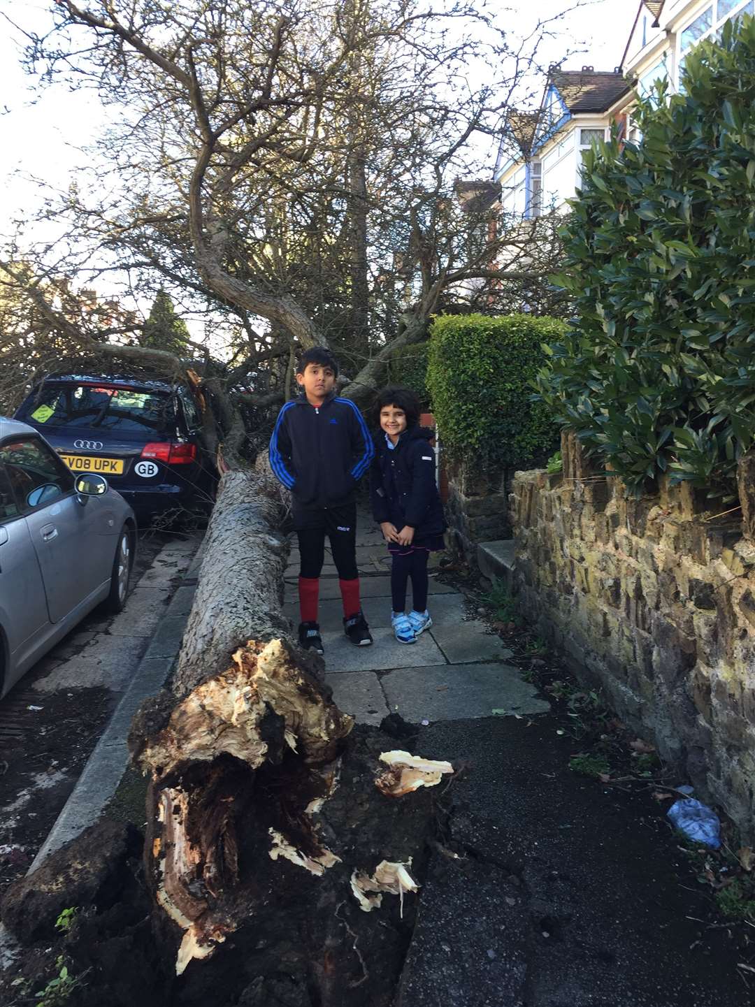Jay, eight, and his sister Jenny, five, of Hillingdon Road, Gravesend