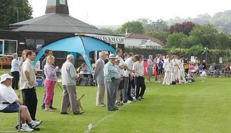 Spectators at Charing's Arthur Baker playing fields last season when the village side took on Lashings World XI. Picture: MARTIN APPS