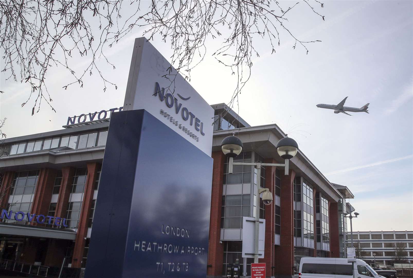 Novotel Heathrow T1 T2 T3 hotel is being prepared for use as a Government-designated quarantine hotel when the scheme comes into effect on Monday (Steve Parsons/PA)